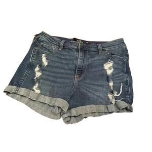 Denim Blue Distressed Shorts